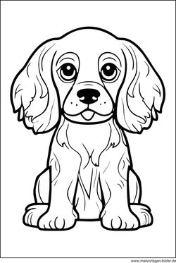 Hund Cocker Spaniel Ausmalbild ausdrucken