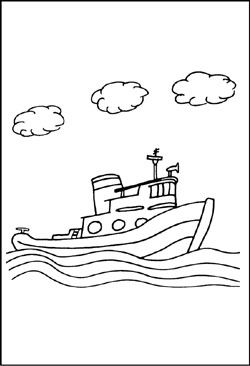 Malvorlagen - Schiffe und Boote