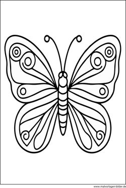 Ausmalbild Schmetterling einfache Vorlage