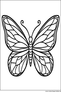Ausmalbild Schmetterling wie Glas